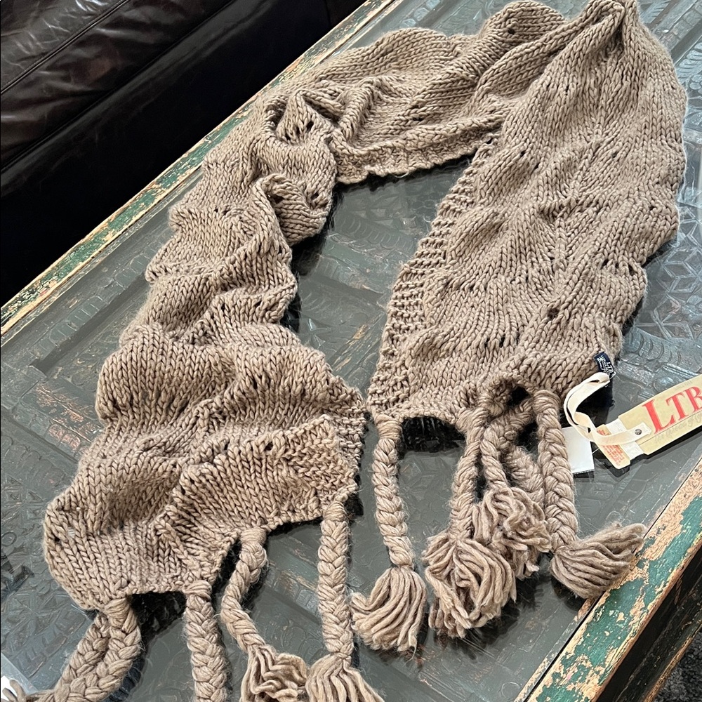 Braided Tassel Knit Scarf